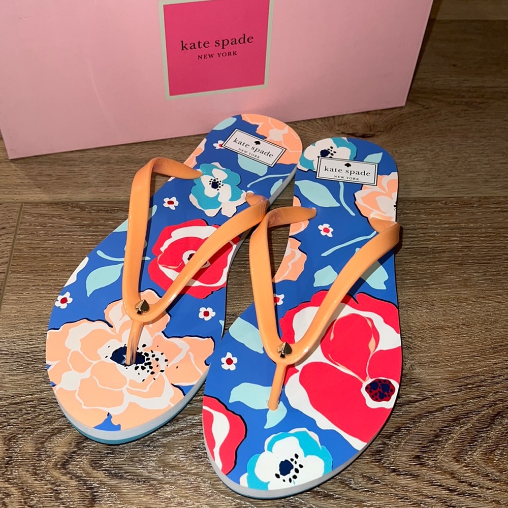 KATE SPADE ♠️  Floral Flip Flops Size 11 Womens New in Box